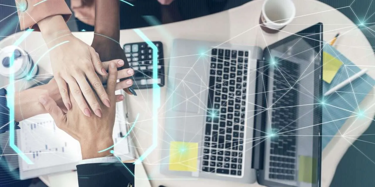 La imagen representa la transformación digital de las empresas y la adopción de tecnologías digitales para mejorar la eficiencia y la productividad.